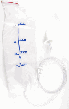 2000cc Enema Bag Clear  w/Graduated Scale