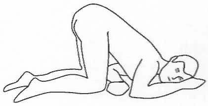 The knee chest position for taking an enema